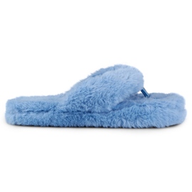Flip-flops de blană albastră albastru