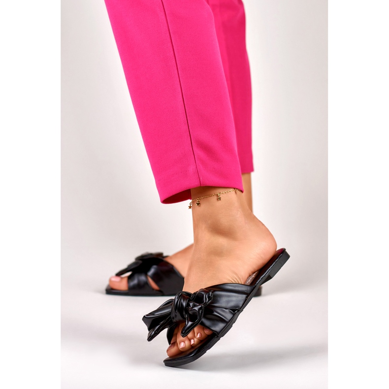 Glisoare negre cu fundita de la Isanna negru