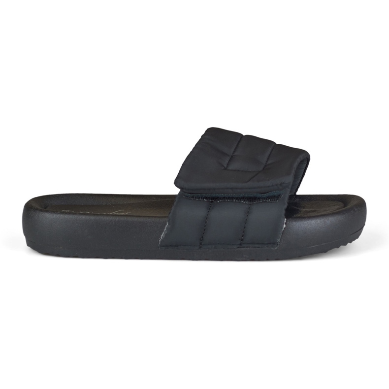 Papuci negri de dama reglabili cu velcro negru