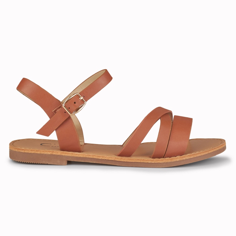 Sandale plate maro de dama violet