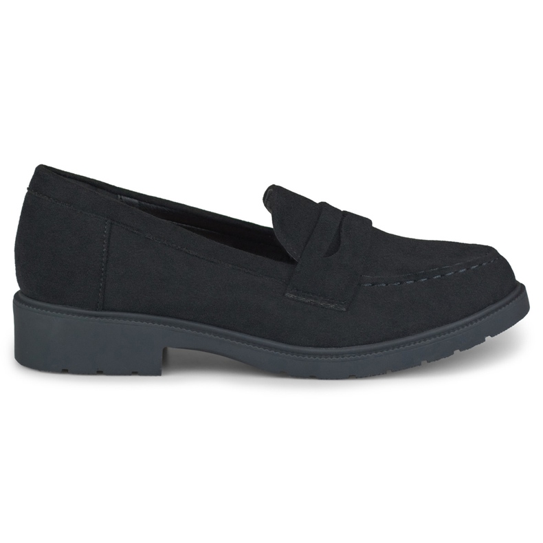 Pantofi de dama clasici negri din piele intoarsa negru