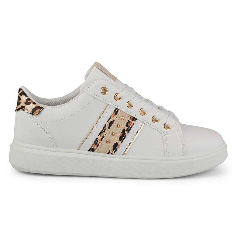 Pantofi sport de dama albi cu un decor delicat