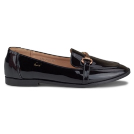 Pantofi lacuiti cu decor auriu negru Pantofi lacuiti cu decor auriu negru