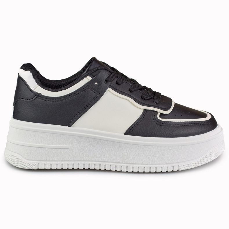 Pantofi sport cu platforma alb-negru