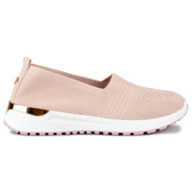 Pantofi casual de dama comozi, flexibili roz