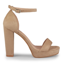 Sandale bej cu glezne înalte