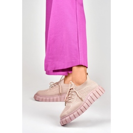 Pantofi sport dama roz elastici