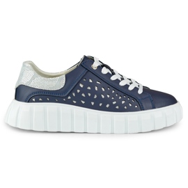 Pantofi sport de dama bleumarin din piele naturala albastru Pantofi sport de dama bleumarin din piele naturala albastru