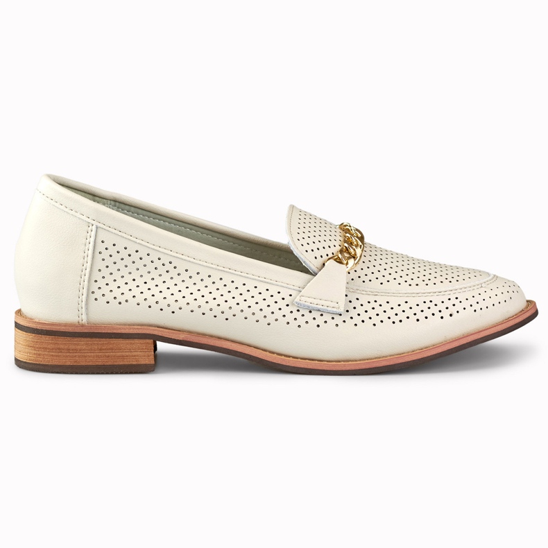 Pantofi de dama ajurati din piele naturala bej