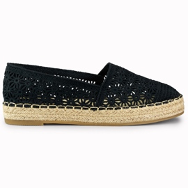 Espadrile negre din dantela dama negru Espadrile negre din dantela dama negru