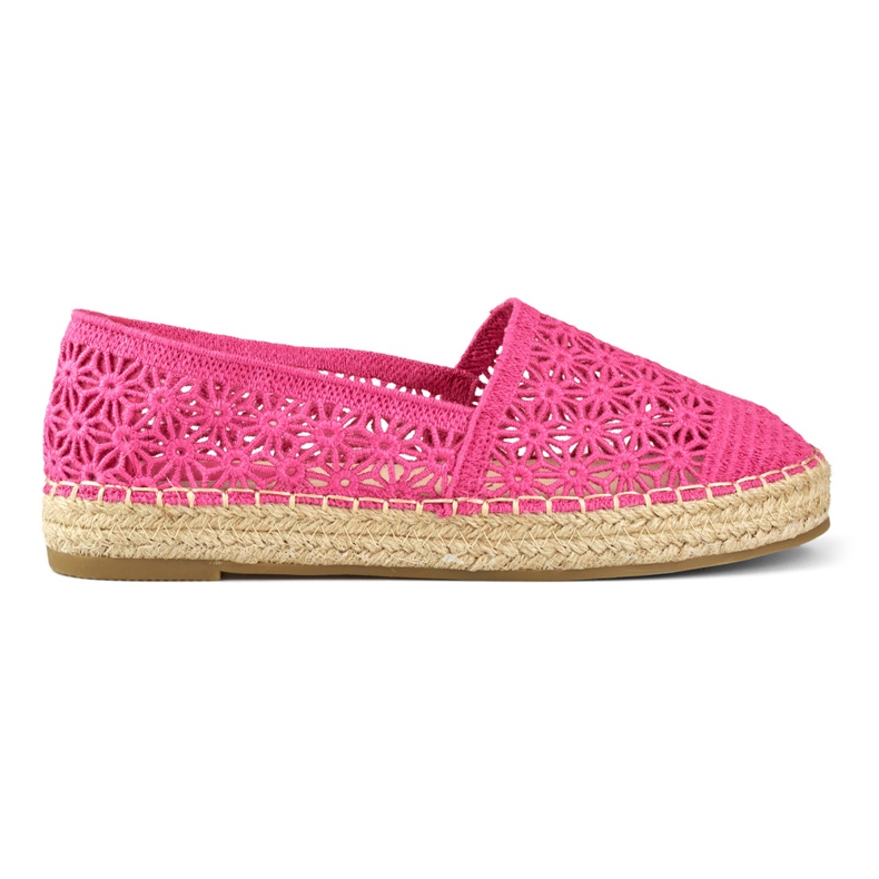 Espadrile de dama roz din dantela