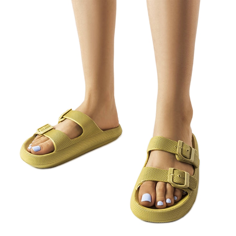 Glisoare de cauciuc verde cu catarame de la Padova