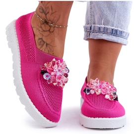 PM1 Tenisi Slip-On De Dama Cu Pietre Fucsia Simplu roz PM1 Tenisi Slip-On De Dama Cu Pietre Fucsia Simplu roz