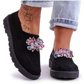 PM1 Tenisi Slip-on De Damă Cu Pietre Negru Simplu PM1 Tenisi Slip-on De Damă Cu Pietre Negru Simplu