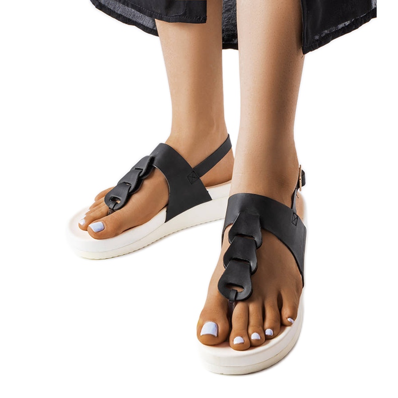 Sandale cu pană negre de la Castelletto negru