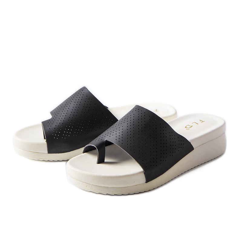 Sandale cu pană negre de la Monferrato negru