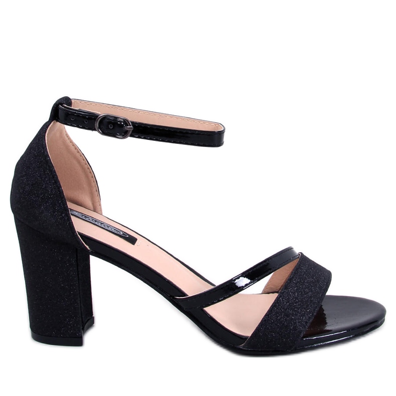 Angelina Sandale negre cu toc negru Angelina Sandale negre cu toc negru