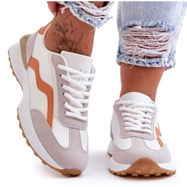 FJ1 Pantofi sport damă din piele alb-portocaliu Somerio FJ1 Pantofi sport damă din piele alb-portocaliu Somerio