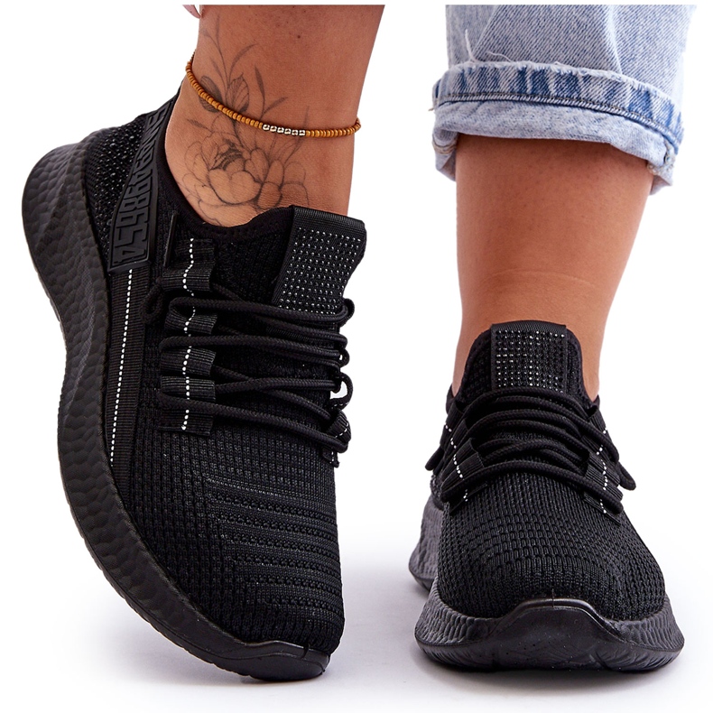 PM1 Pantofi sport de damă cu slip-on Black Hold Me! negru