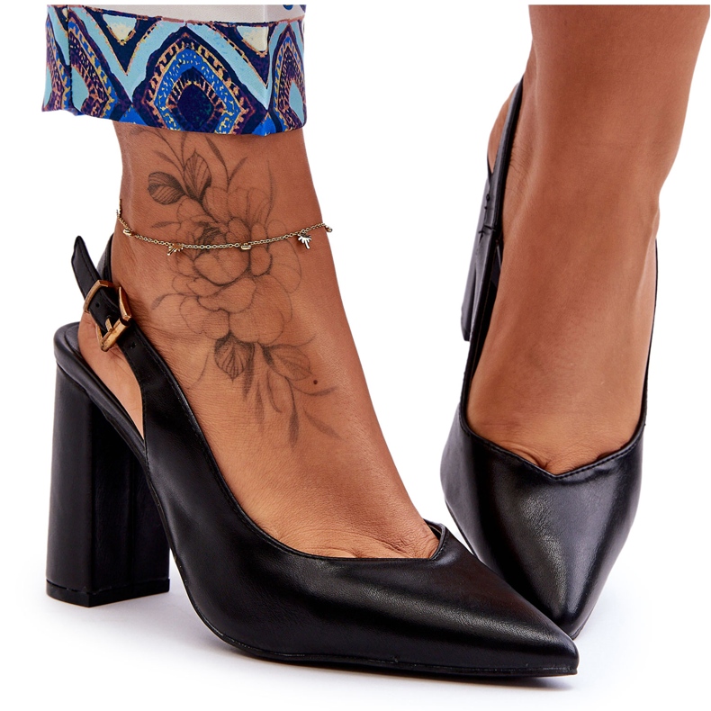 Pompe clasice Peep Toe Black My Love negru