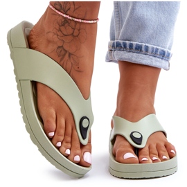 Flip-flops de damă cu platformă, verde Bellitta