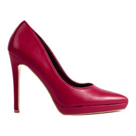 Pompe elegante burgundy pe un ac Shelovet roșu Pompe elegante burgundy pe un ac Shelovet roșu