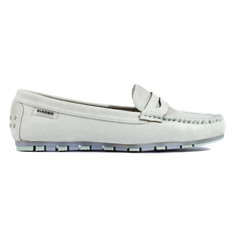 Mocasini de dama din piele intoarsa verde deschis de la Shelovet