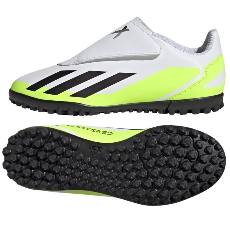 Ghete de fotbal Adidas X Crazyfast.4 Vel Tf Jr IE4060 alb alb Ghete de fotbal Adidas X Crazyfast.4 Vel Tf Jr IE4060 alb alb