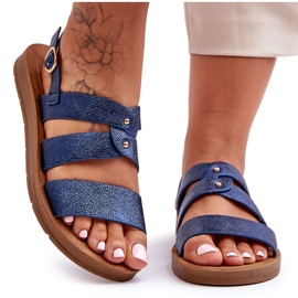 PG1 Sandale de damă cu sclipici Albastru Catalia