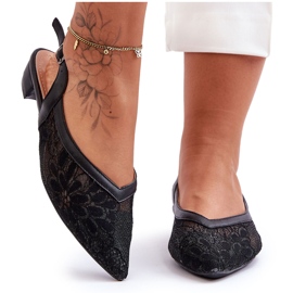 PG1 Balerini cu flori de dama Black Adore negru PG1 Balerini cu flori de dama Black Adore negru