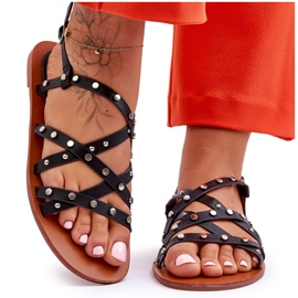 Sandale Dama Cu Ornamente Alemona Negre negru Sandale Dama Cu Ornamente Alemona Negre negru