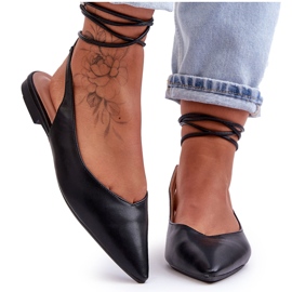 PG1 Balerini cu șireturi de damă negri Lilly Ann negru PG1 Balerini cu șireturi de damă negri Lilly Ann negru