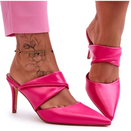 Flip Flops din piele Fuchsia Aveline roz