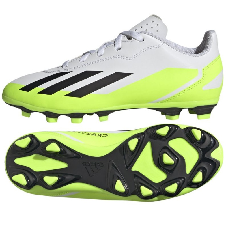 Pantofi de fotbal Adidas X Crazyfast.4 FxG Jr IE1588 alb alb