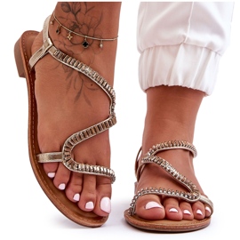 Sandale Slip-On pentru damă Gold Hayen de aur