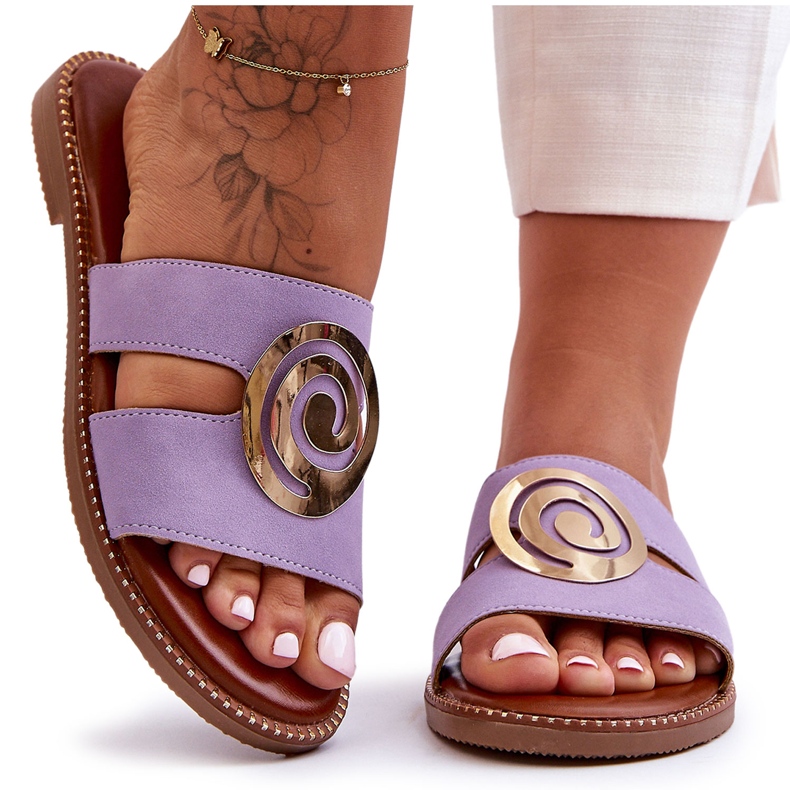 Papuci la modă, cu oglindă, mov, respirație adâncă violet Papuci la modă, cu oglindă, mov, respirație adâncă violet