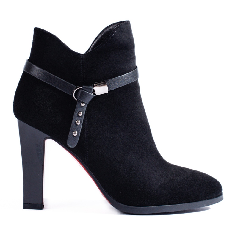 Cizme cu toc Shelovet din piele intoarsa negru