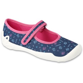 Papuci copii Befado cu Velcro 114X517 bleumarin si roz albastru Papuci copii Befado cu Velcro 114X517 bleumarin si roz albastru