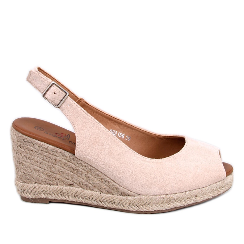 Espadrile cu pană cu vârf deschis Nevil Beige bej Espadrile cu pană cu vârf deschis Nevil Beige bej