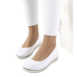 Tenisi loane albi cu pană