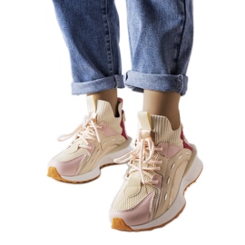 Inna Adidași din material bej și roz de la Begins