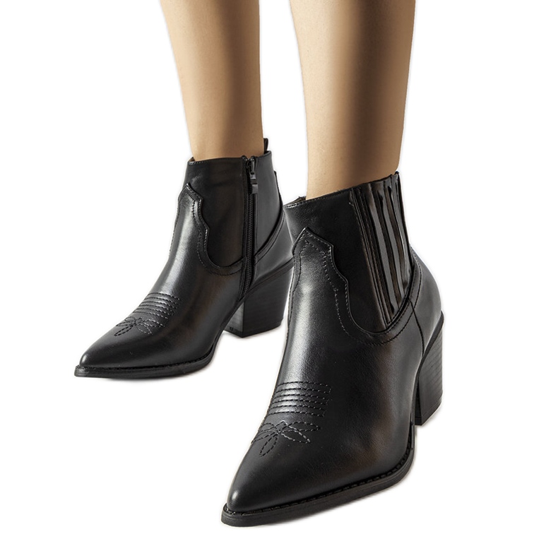 Cizme de cowboy clasice negre de la Gustav negru