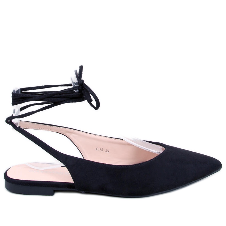 Balerini Dentoni Black cu șireturi negru