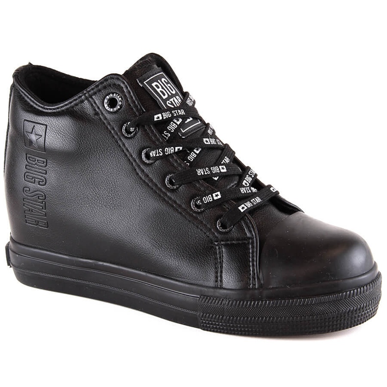 Tenisi de damă negri cu pană Big Star EE274127 negru Tenisi de damă negri cu pană Big Star EE274127 negru