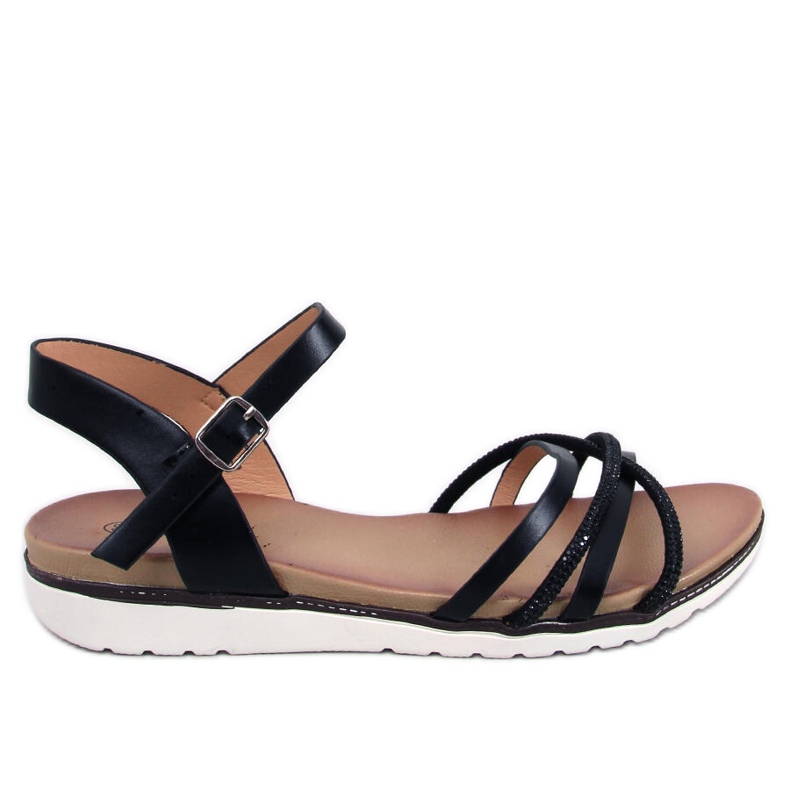 Sandale Marty Black din zirconiu cubic negru