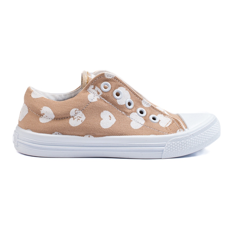SHELOVET Tenisi slip-on bej pentru fete 3F hearts SHELOVET Tenisi slip-on bej pentru fete 3F hearts