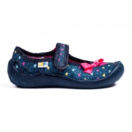 SHELOVET Papuci pentru fete cu inimioare velcro 3F albastru