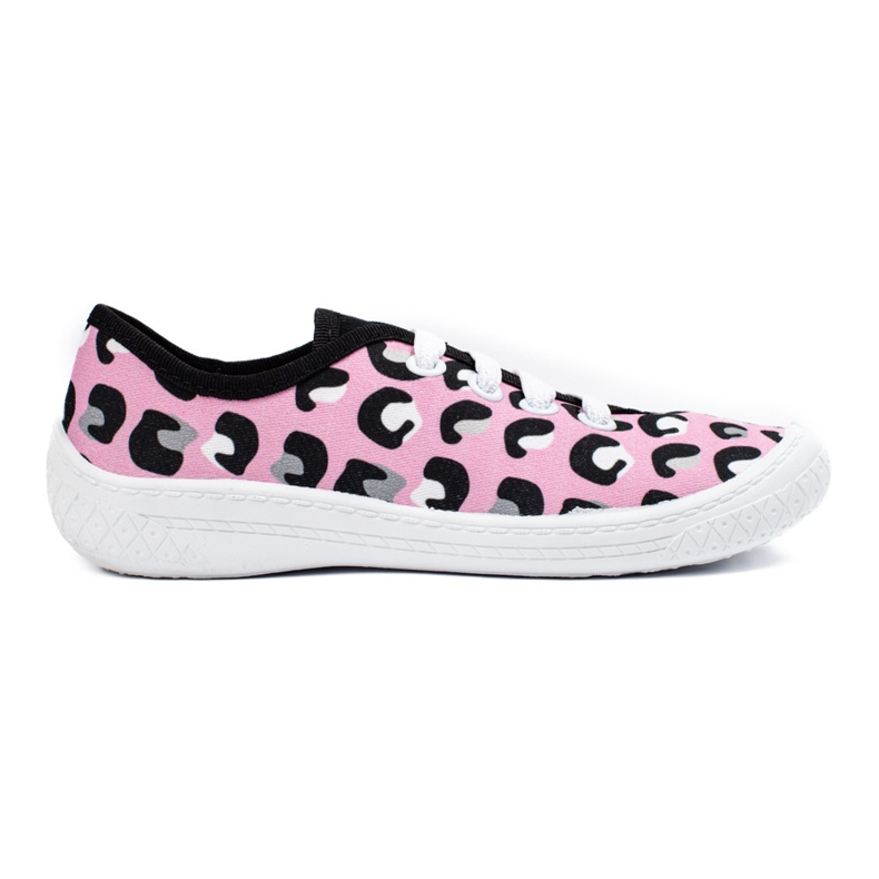 SHELOVET Adidași cu slip-on pentru copii cu model leopard roz 3F