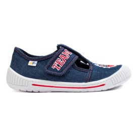 SHELOVET Papuci cu velcro pentru un băiat cu o minge 3F albastru