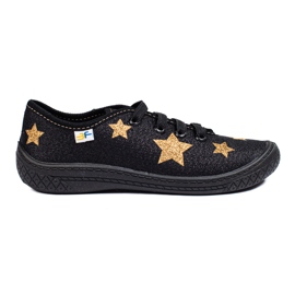 SHELOVET Tenisi negri pentru copii cu slip-on cu stele 3F negru SHELOVET Tenisi negri pentru copii cu slip-on cu stele 3F negru